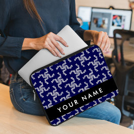 Weihnachtsgarland, Blau, Ihr Name, Personalisieren Laptopschutzhülle