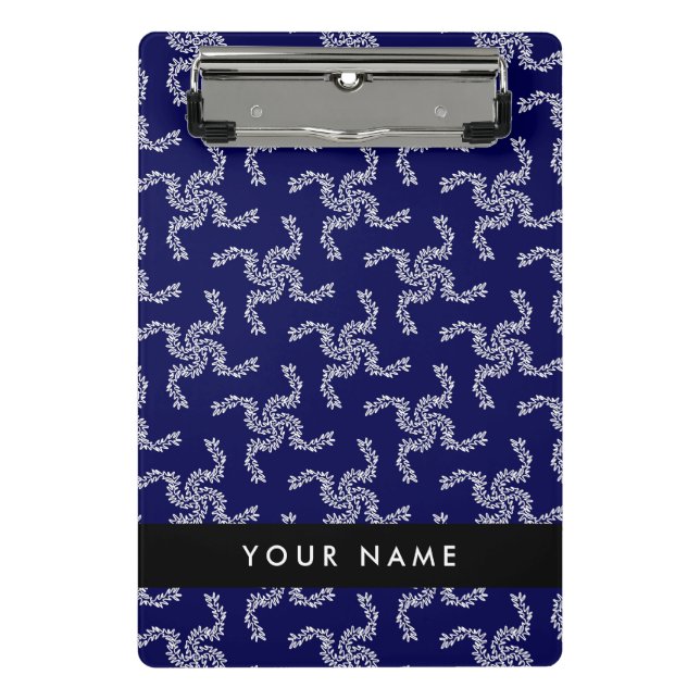 Weihnachtsgarland, Blau, Ihr Name, Personalisieren Mini Klemmbrett (Vorderseite)