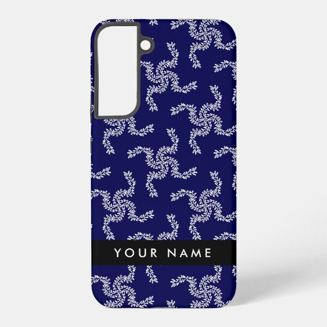 Weihnachtsgarland, Blau, Ihr Name, Personalisieren Samsung Galaxy Hülle (Rückseite)