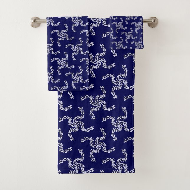 Weihnachtsgarland Blau, Weihnachtsdekoration, Weih Badhandtuch Set (Insitu)