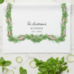 Weihnachtsgarland Bogen Familie Küche Custom Geschirrtuch<br><div class="desc">Fügen Sie Ihrer Küche eine festliche Touch hinzu! Dieses wunderschöne Handtuch mit einer Weihnachtsgarage mit Bogen wird eine wunderbare Touch von Rot und Grün.</div>