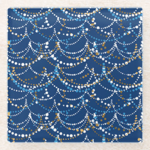 Weihnachtsgarland: Festliche nahtlose Muster Glasuntersetzer