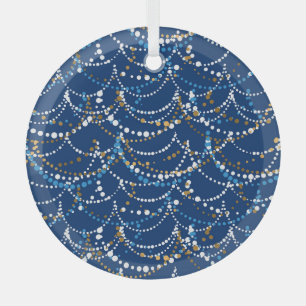 Weihnachtsgarland: Festliche nahtlose Muster Ornament Aus Glas