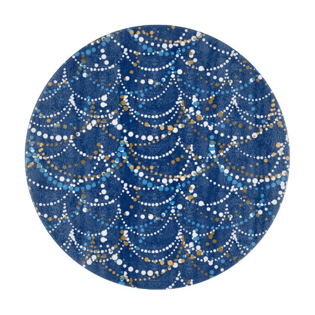 Weihnachtsgarland: Festliche nahtlose Muster Schneidebrett (Vorderseite)