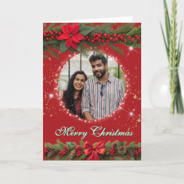 Weihnachtsgarland-Foto Feiertagskarte