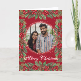 Weihnachtsgarland-Foto Feiertagskarte