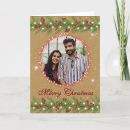 Weihnachtsgarland-Foto Feiertagskarte