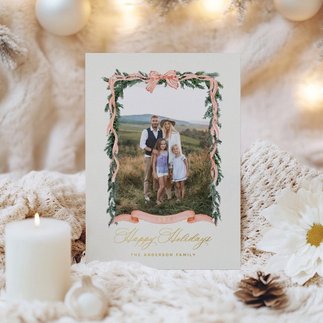Weihnachtsgarland-Foto Folien Feiertagskarte (Von Creator hochgeladen)