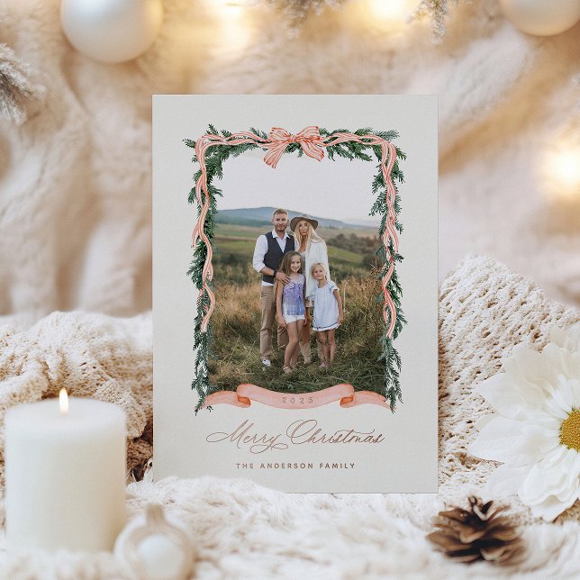 Weihnachtsgarland-Foto Folien Feiertagskarte (Von Creator hochgeladen)
