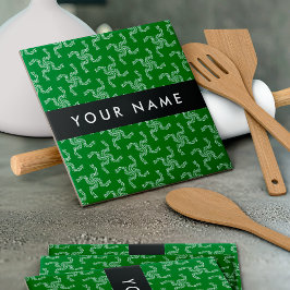 Weihnachtsgarland, Grün, Ihr Name, Personalisieren Fliese