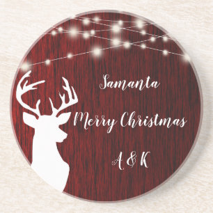 Weihnachtsgarland, Hirschkopf, personaliz Getränkeuntersetzer