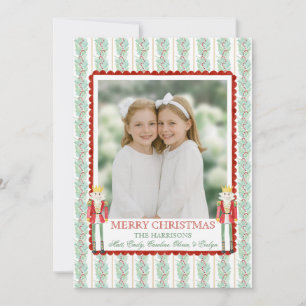 Weihnachtsgarland Nutcracker Ein Foto Feiertagskarte