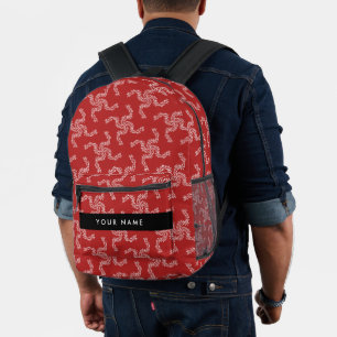 Weihnachtsgarland, Rot, Ihr Name, Personalisieren Bedruckter Rucksack