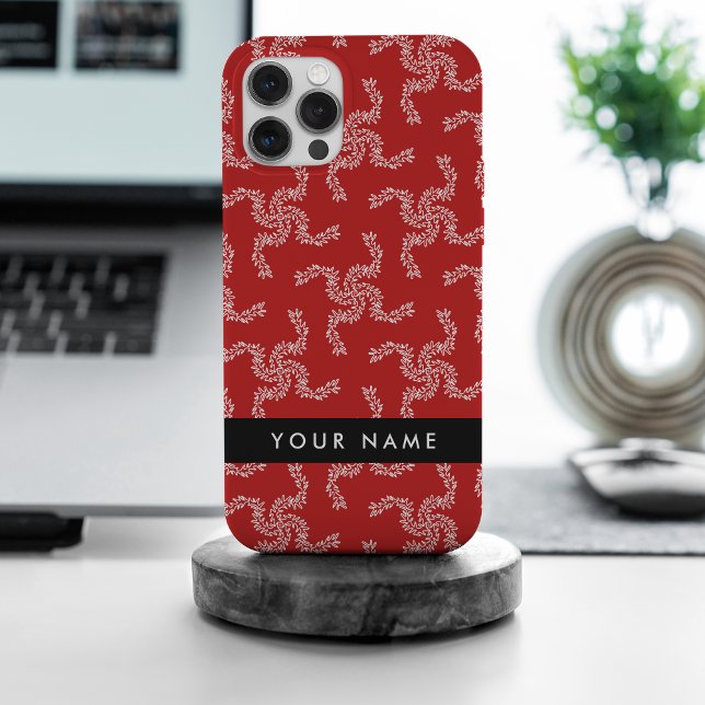 Weihnachtsgarland, Rot, Ihr Name, Personalisieren Case-Mate iPhone Hülle (Von Creator hochgeladen)