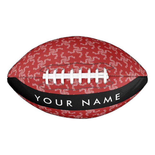 Weihnachtsgarland, Rot, Ihr Name, Personalisieren Football (Vorderseite)