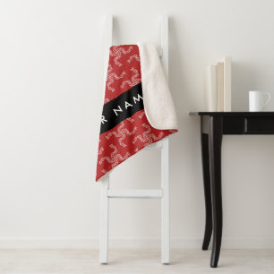 Weihnachtsgarland, Rot, Ihr Name, Personalisieren Sherpadecke