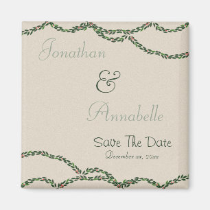 Weihnachtsgarland Save the Date Magnet