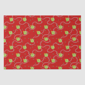 Weihnachtsgarland und Ornament_rot Seidenpapier