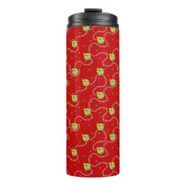 Weihnachtsgarland und Ornament_rot Thermosbecher