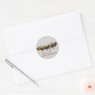 Weihnachtsgarland und Shooting Stars Cherish the Runder Aufkleber