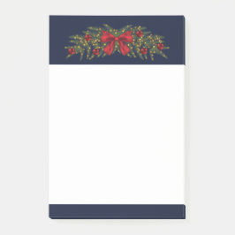 Weihnachtsgarten mit einem roten Bogen und Bauern Post-it Klebezettel