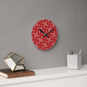 Weihnachtsgarten Rot, Weihnachtsdekoration, Weihna Runde Wanduhr