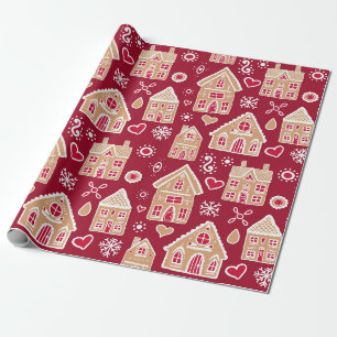 Weihnachtsgebäck auf Rot Geschenkpapier
