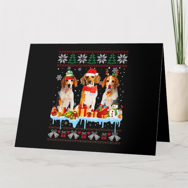 Weihnachtsgebäck Beagle Hund Weihnachten Kostüm 7 Karte (Vorderseite)