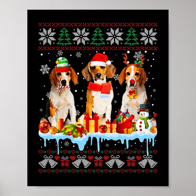 Weihnachtsgebäck Beagle Hund Weihnachten Kostüm 7 Poster (Vorne)