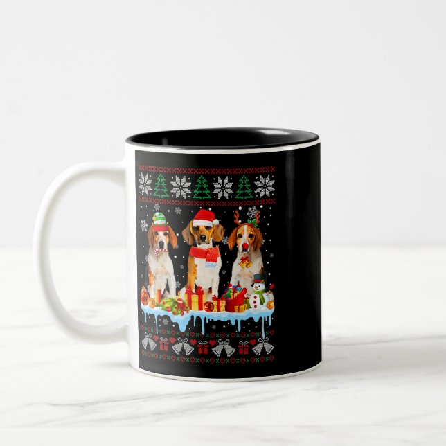 Weihnachtsgebäck Beagle Hund Weihnachten Kostüm 7 Zweifarbige Tasse (Links)