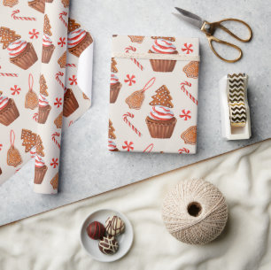 Weihnachtsgebäck Cookie Cupcake Geschenkpapier