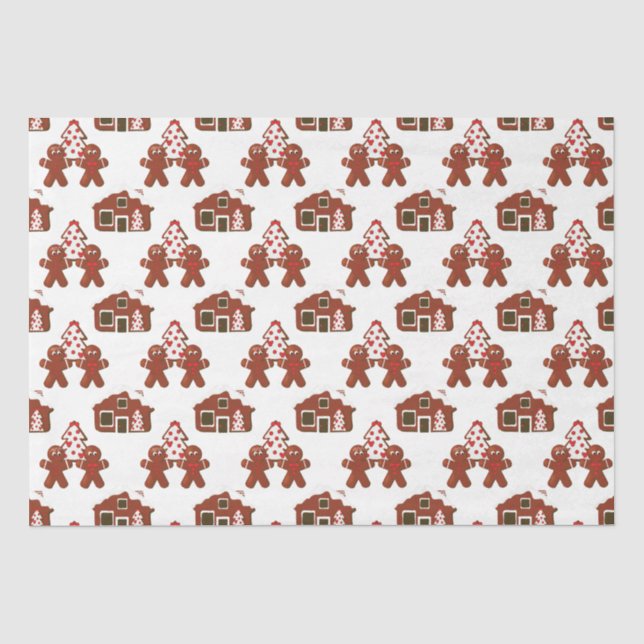 Weihnachtsgebäck Cookie House Menschen Seidenpapier (Vorderseite)