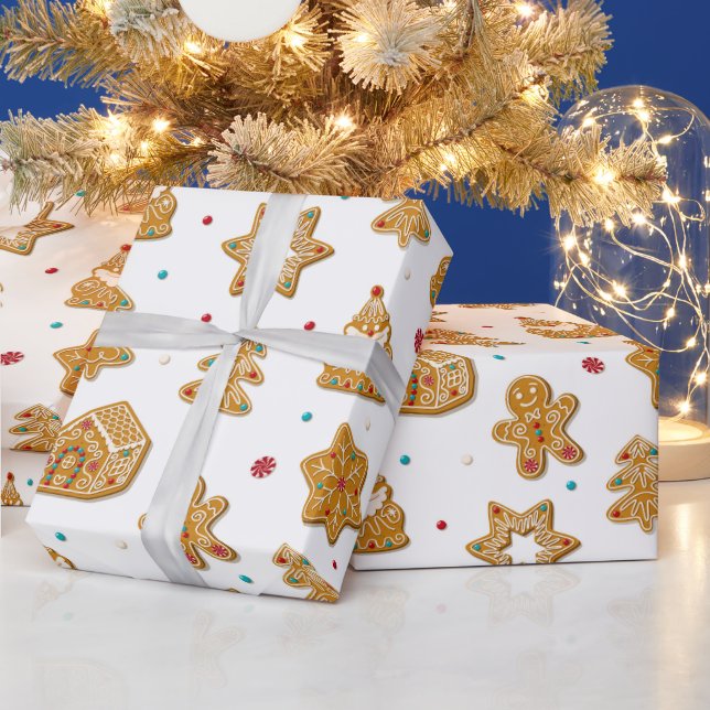 Weihnachtsgebäck Cookies Modernes Muster Geschenkpapier (Feiertage)