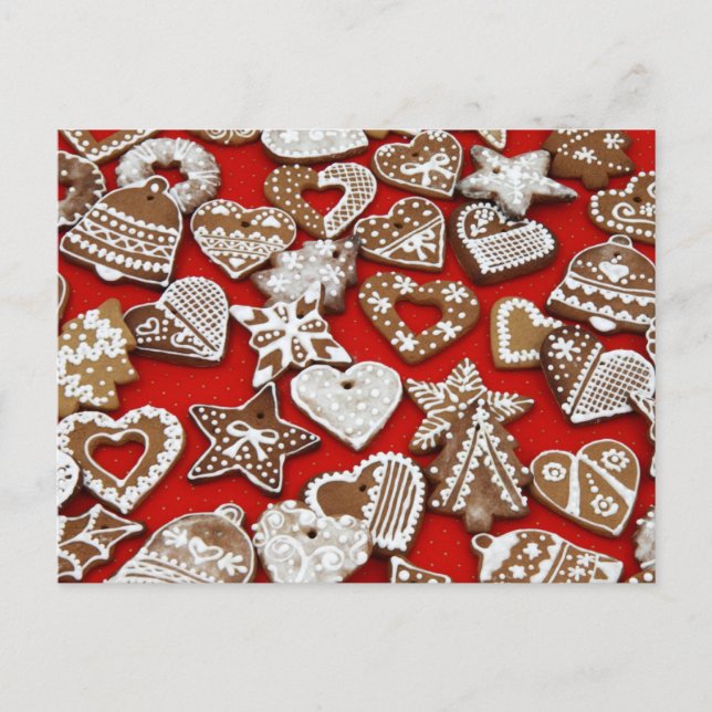 Weihnachtsgebäck Cookies Postkarte (Vorderseite)