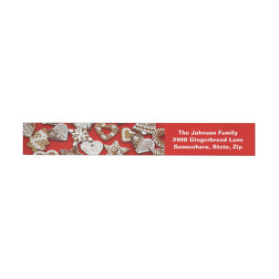 Weihnachtsgebäck Cookies Wrap Address Labels Rundum-Adressaufkleber