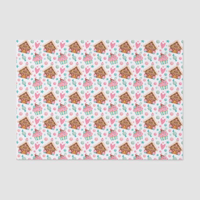 Weihnachtsgebäck, Cupcakes, Süßigkeiten Seidenpapier (Vorderseite)