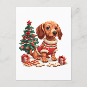 Weihnachtsgebäck Dackel Hunde Weihnachtsgebäck Postkarte