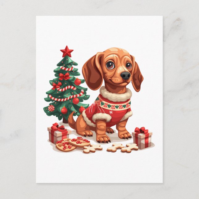 Weihnachtsgebäck Dackel Hunde Weihnachtsgebäck Postkarte (Vorderseite)