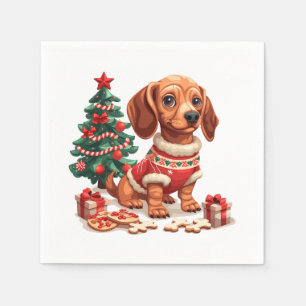 Weihnachtsgebäck Dackel Hunde Weihnachtsgebäck Serviette