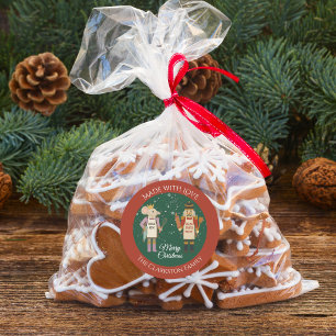 Weihnachtsgebäck Familien-Geschenk rot und grün Runder Aufkleber