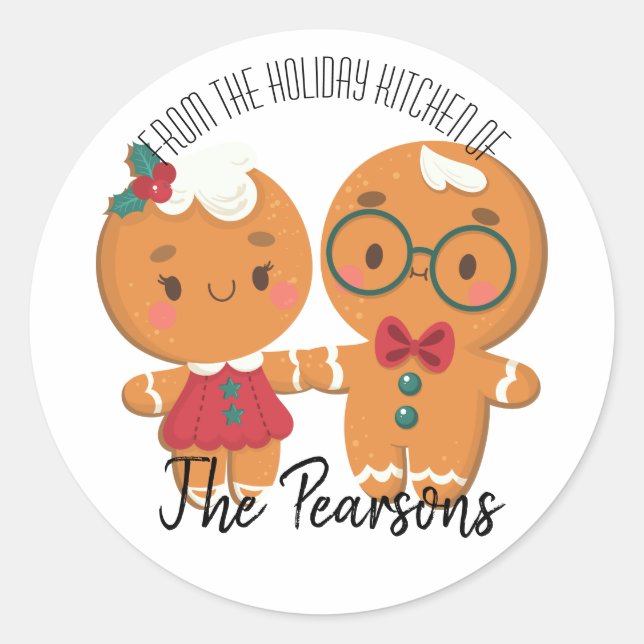 Weihnachtsgebäck Familienname Aufkleber (Vorderseite)