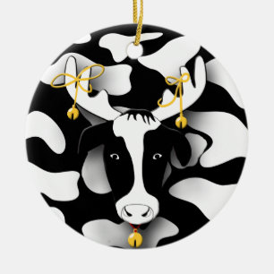 Weihnachtsgebäck Fett Kuh Keramik Ornament