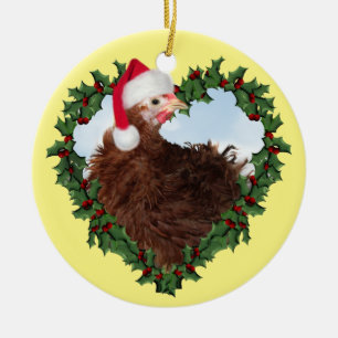 Weihnachtsgebäck * Frizzle Chicken Keramik Orname Keramik Ornament