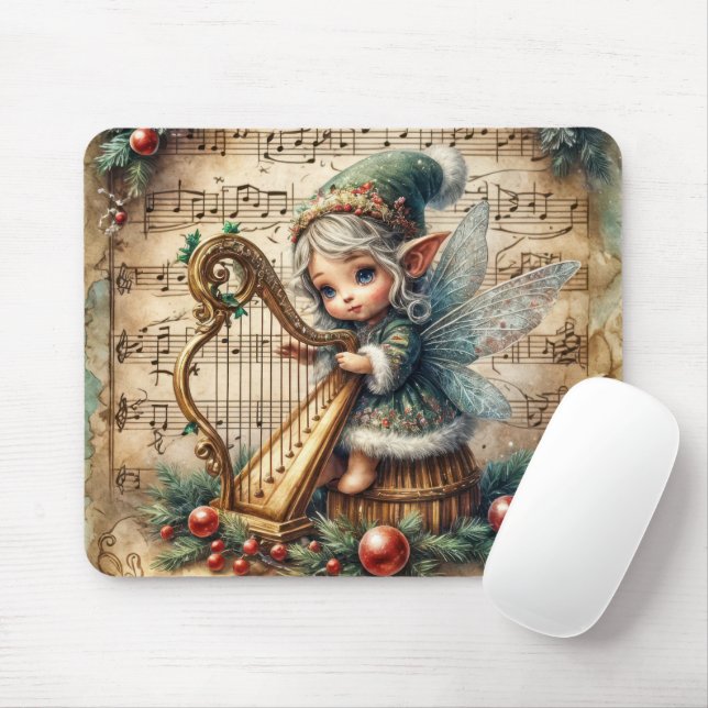 Weihnachtsgebäck für Harfe Mousepad (Mit Mouse)