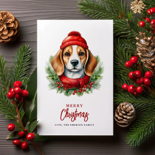 Weihnachtsgebäck für Wasserfarben Beagle Feiertagskarte