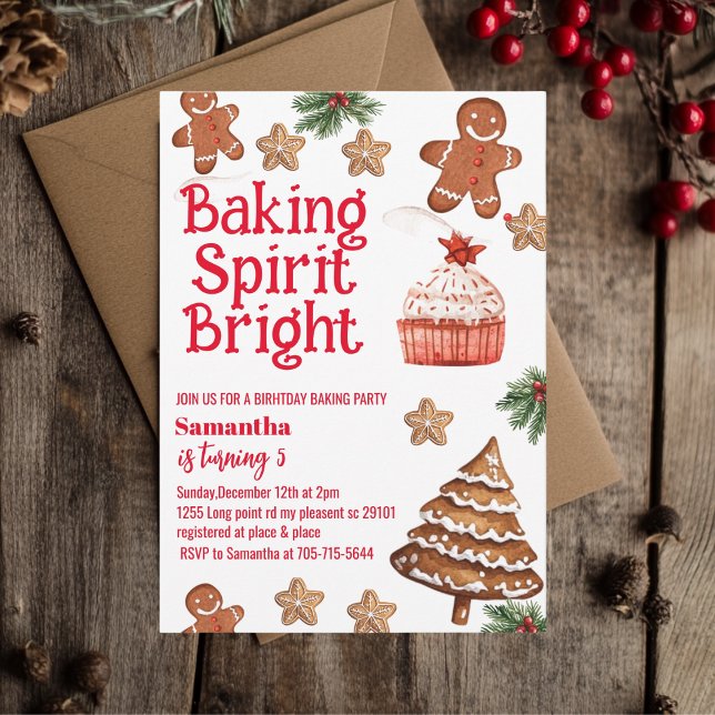 Weihnachtsgebäck Geburtstag Backen mit Freude Einladung (Von Creator hochgeladen)