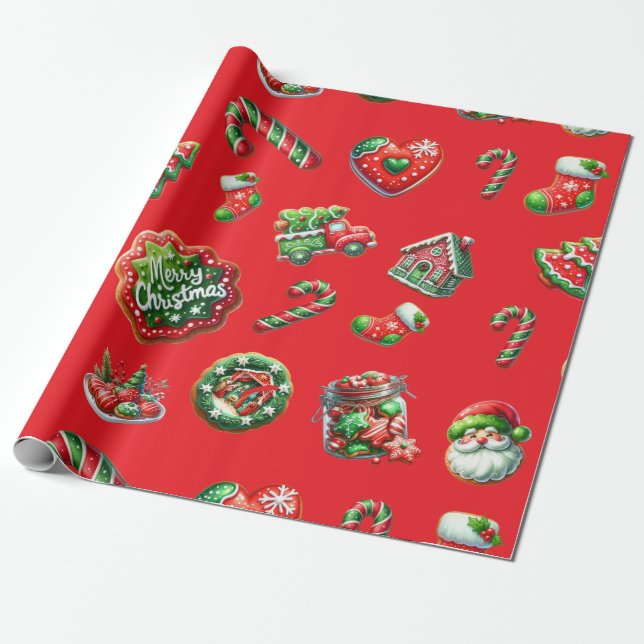 Weihnachtsgebäck Geschenkpapier (Ungerollt)