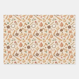 Weihnachtsgebäck Geschenkpapier Set