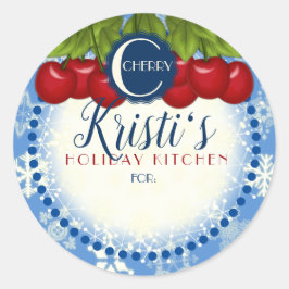 Weihnachtsgebäck hausgemachte Kirschen Weihnachten Runder Aufkleber