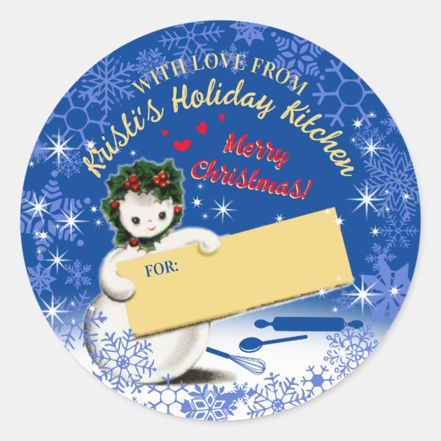 Weihnachtsgebäck, hausgemachte Weihnachtskekse bis Runder Aufkleber (Vorderseite)